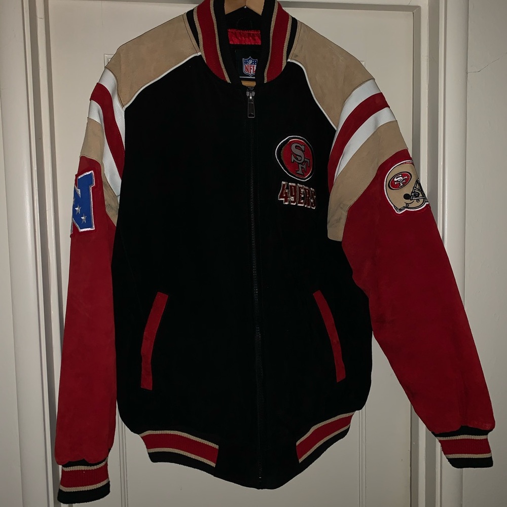 Suede 49ers jacket men’s large